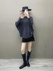 Women's European-Style Loose One-Shoulder Cashmere Sweater - Soft, Versatile Batwing Knit Pullover for Autumn/Winter
