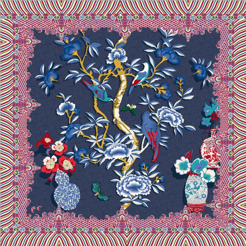Customizable Twill Silk Scarf 100% Mulberry Silk Digital Printed Women Low MOQ Custom Bandana Headscarf Hand Rolled Edge