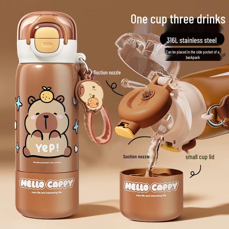 Capybara Kids  316L SS Multi-Drink Insulated Bottle