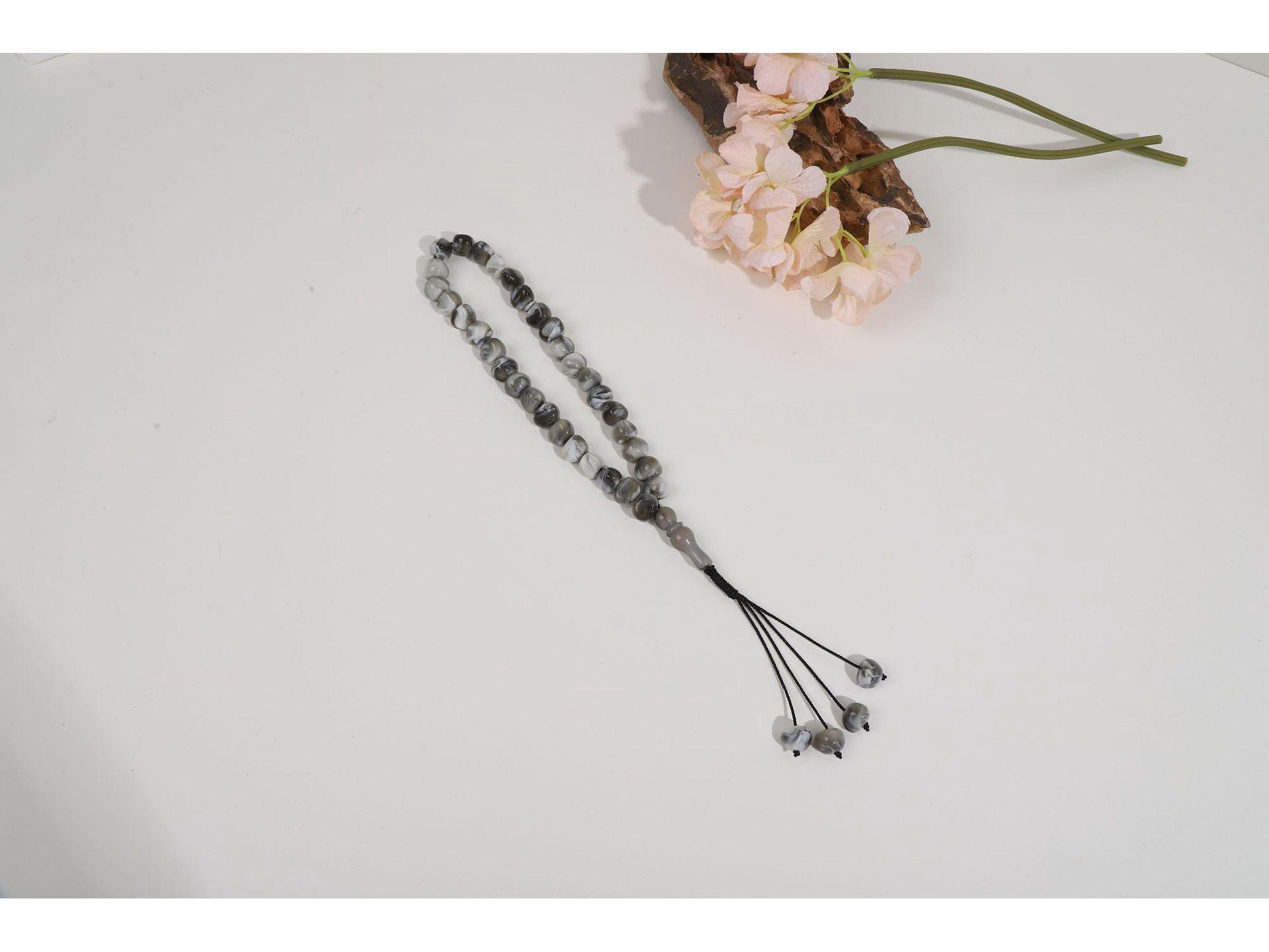 

Новый стиль Кукка 33-бусинный ручной браслет-четки для молитвы серый