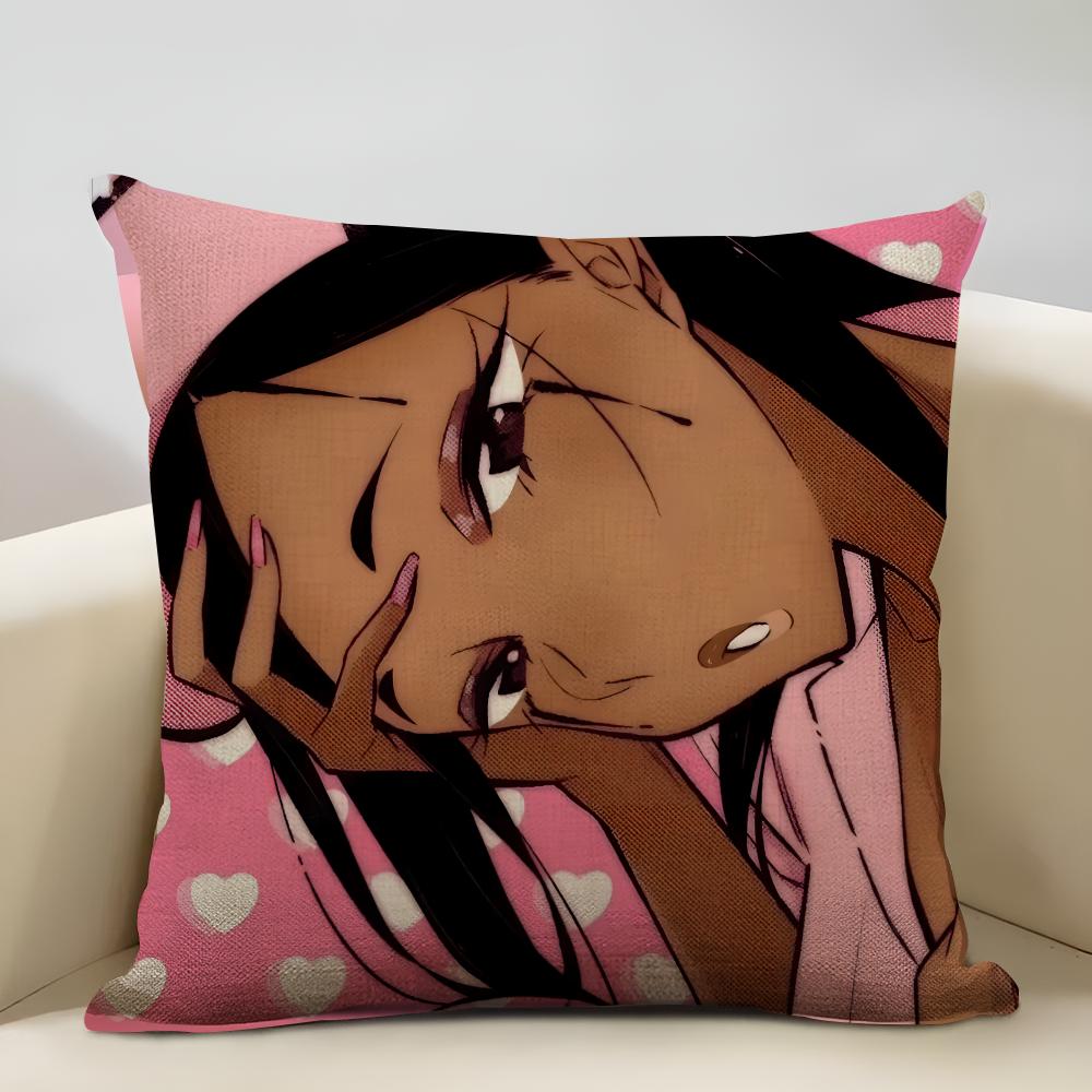 American-style Girls' Anime Cushion Cover Household Decoration Linen Sofa Cushion Cover: Skin-Friendly & Breathable With Invisib