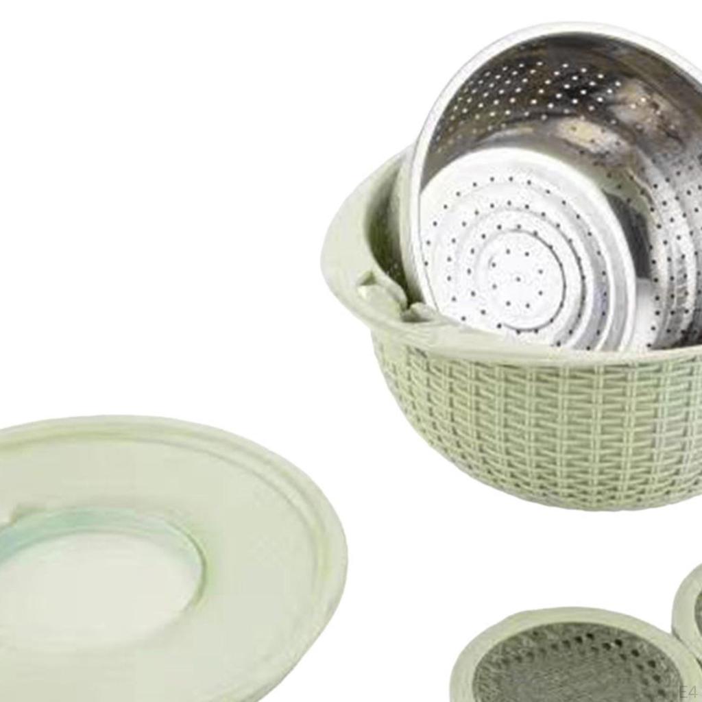 Colander with Mixing Bowl Set Fruit Vegetable Washing Basket Detachable Washer for Grapes Beans