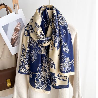 2024 Autumn/Winter New Extended Cotton And Hemp Sunscreen Warm Shawl Neck Versatile Headscarf For Women