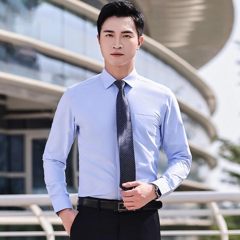 Unisex Wrinkle-Resistant Business Long-Sleeve Shirt