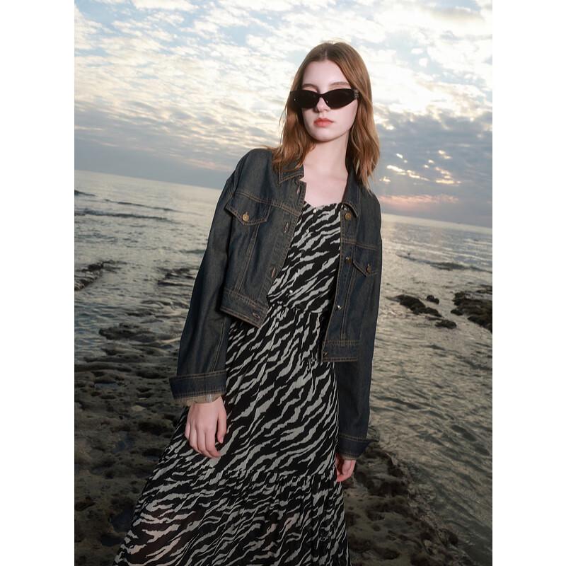 

Sancai 2025 Spring Women s Retro Loose Short Denim Jacket XL