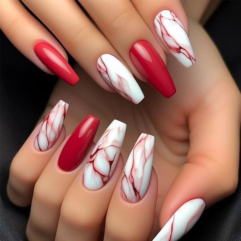 

Накладные ногти Long Wear Flash Color Diamond Bow — европейский и американский стиль