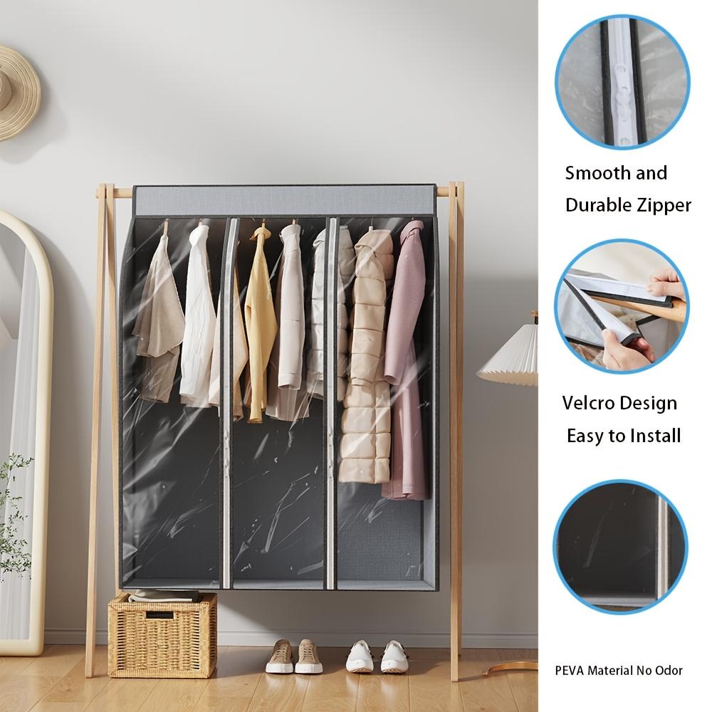 Contemporary Waterproof Polyethylene Garment Bag, Well-Sealed Zipper, Multipurpose for Closet & Under-Bed Clothes Storage