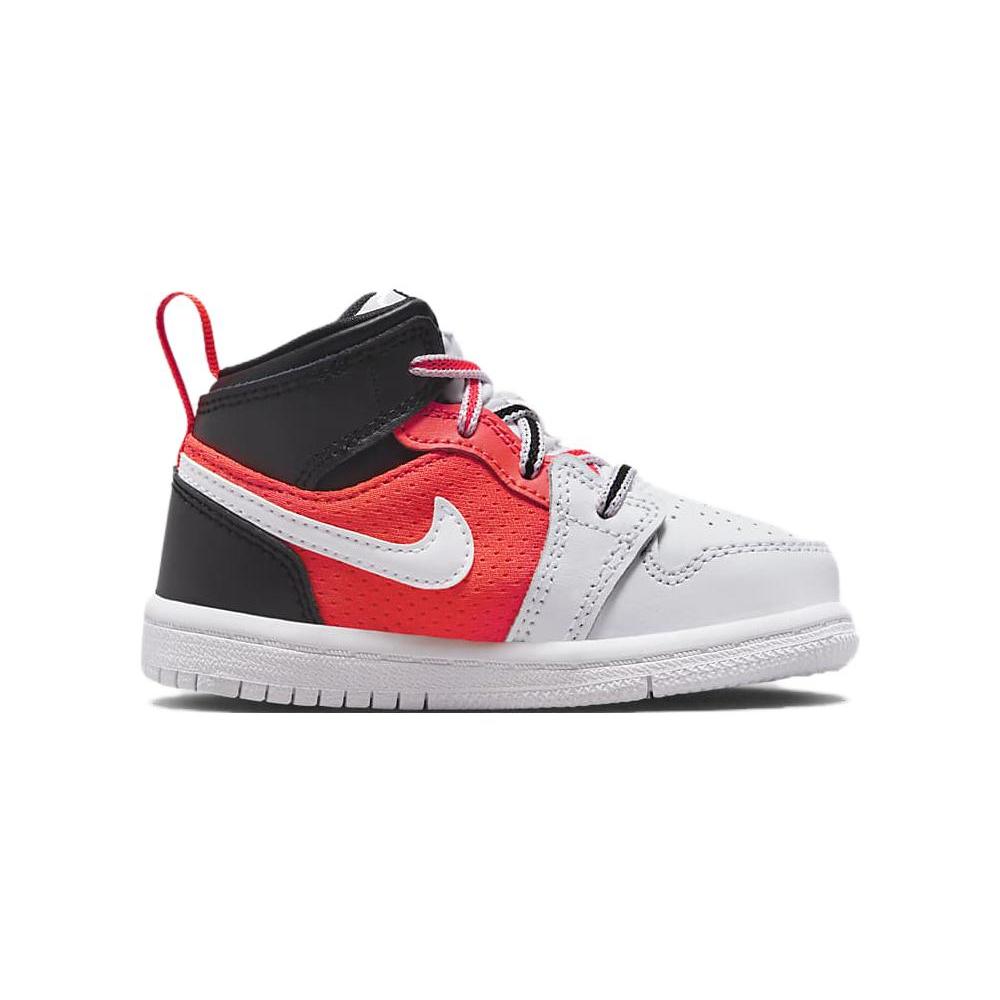New Jordan Air Jordan 1 Mid SE TD Slip-Resistant Anti-Kick High-Top Baby & Toddler Shoes White Black Red Infant And Toddler FB4419-016