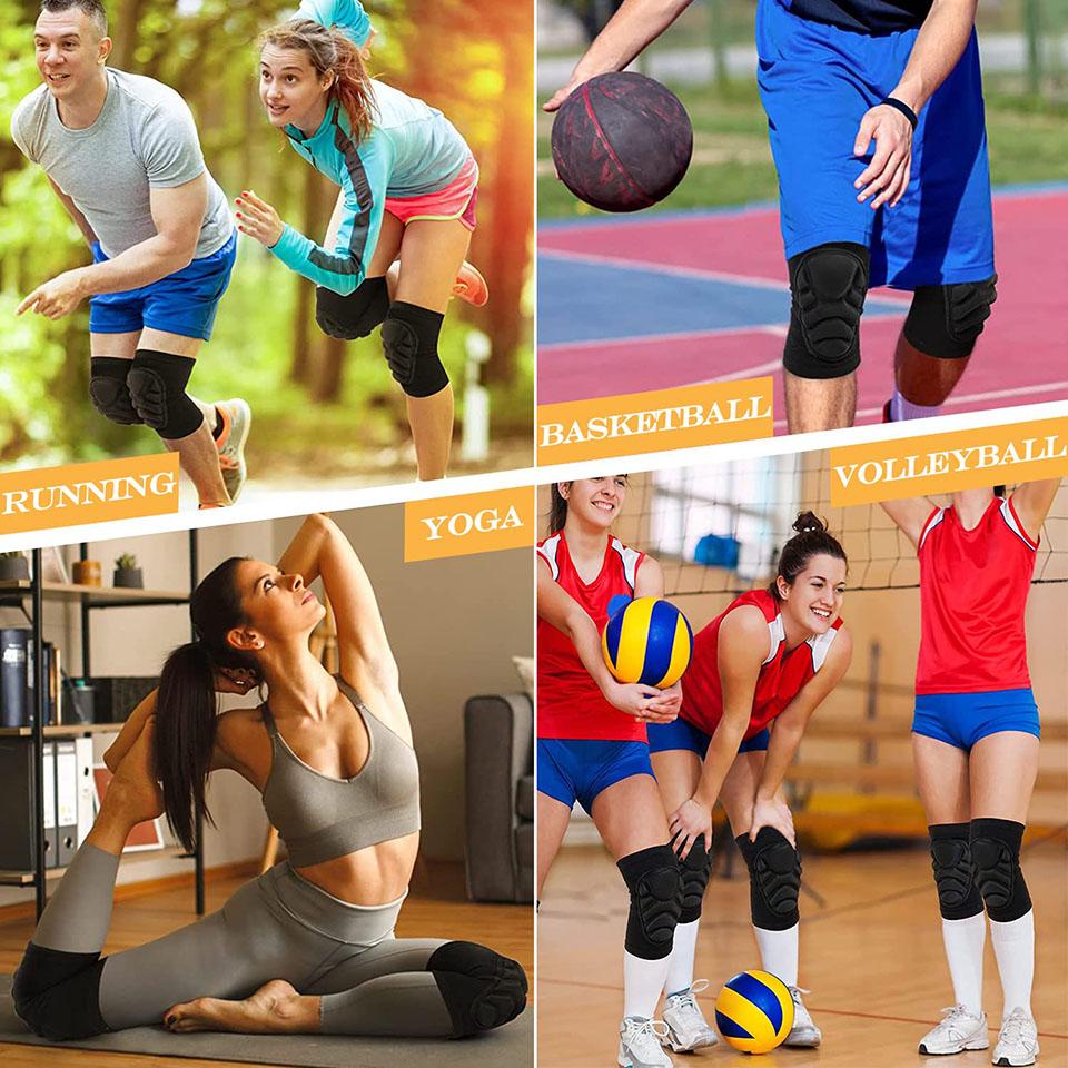 1 Pair Knee Pads Anti-Slip Collision Avoidance Kneepads with Thick EVA Foam for Volleyball Football Dance Knee Sleeve