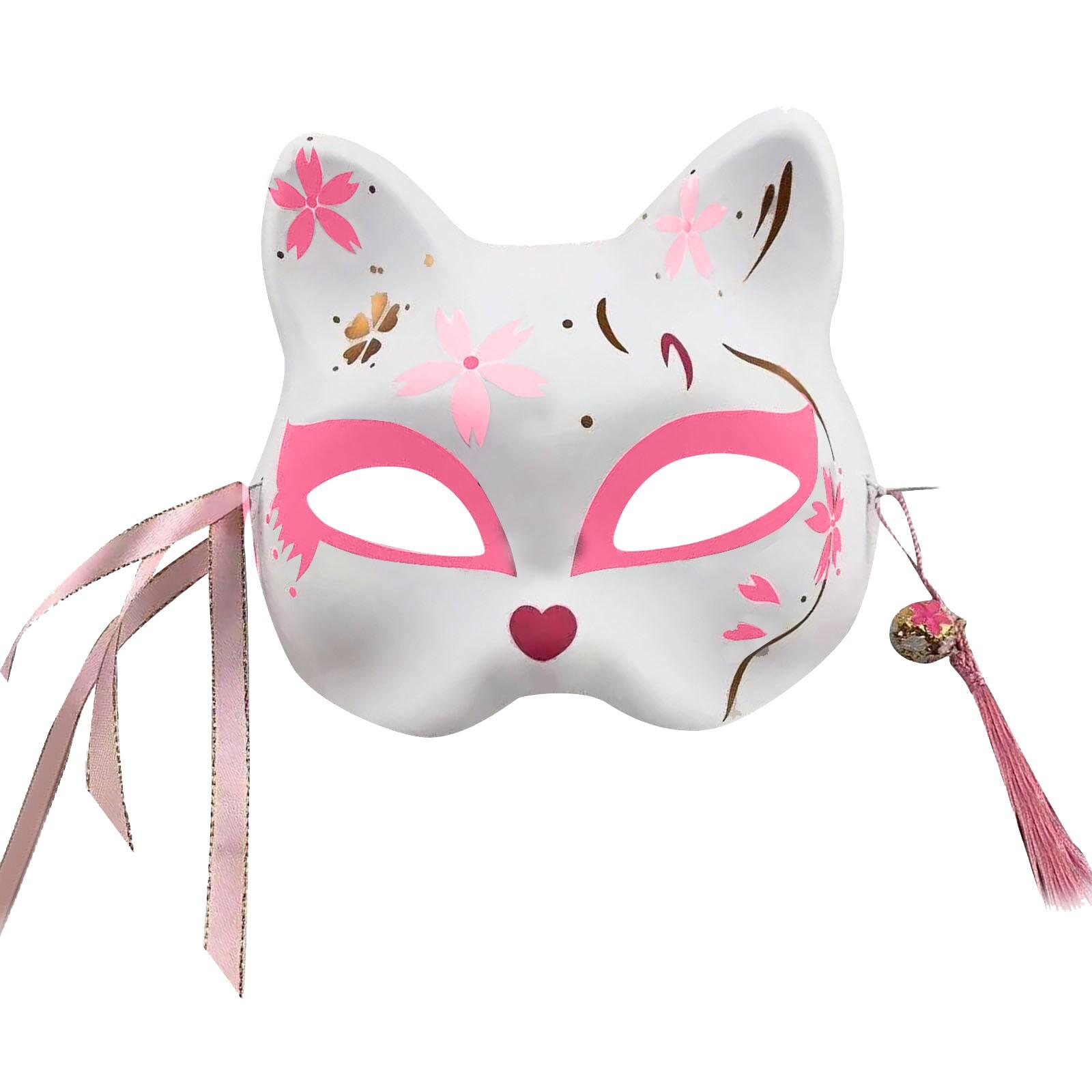 

Маска кошки, окрашенная половина аниме, маска кошки для половины лица, аниме, древний стиль, японский и ветер, потому что вторичный реквизит для вечеринки One Size