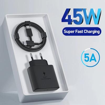45W PD-Ladegerät für Samsung Galaxy S25 S24 S23 S22 Ultra Note 10+ 5G USB C Mobiltelefon Typ C Schnelllade-Wandadapter