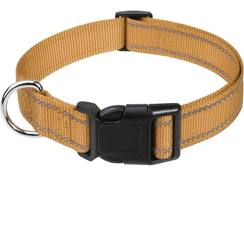 Reflective Dog Collar Strap with Adjustable Safety Nylon Pet Collar Pet Traction Rope Suitable for Small and Medium-Sized Pets