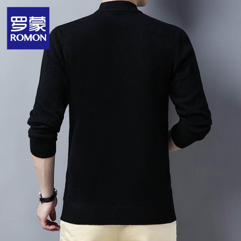 Romon Men's Pure Wool Chunky Knit Sweater