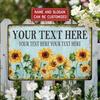 Custom Text Vintage Sunflower Metal Plaque Rustic Farmhouse Garden Wall Decor