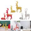 Elegant Elk Statue Flowers Figurine Bedroom Sculpture Shop Christmas Decors