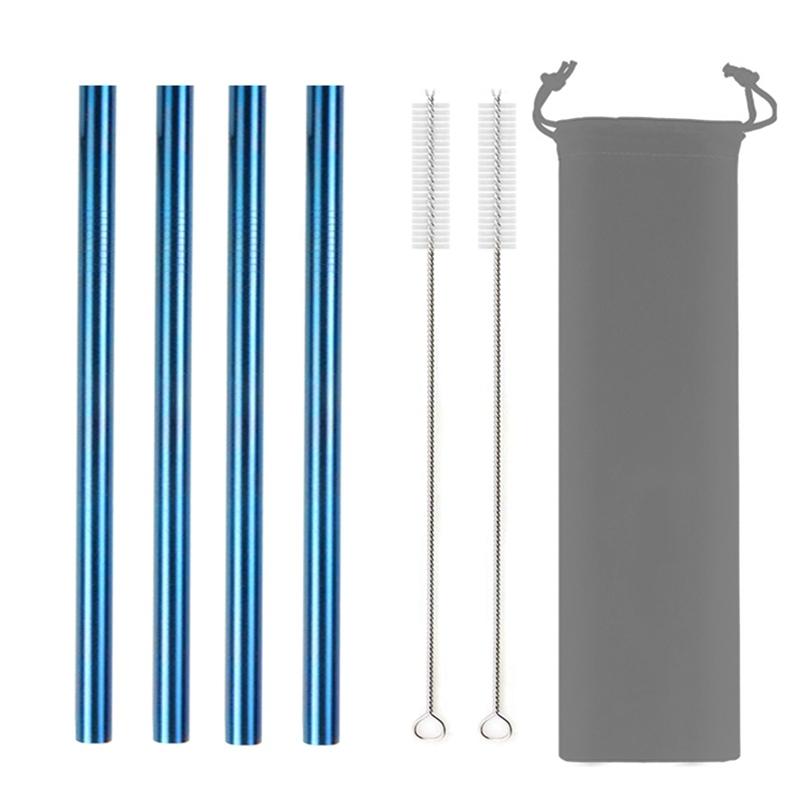 12mm Metal Boba Straws Reusable Bubble Tea Straws Reusable Jumbo Smoothie Straws 304 Stainless Steel Cocktail Drinking Straws