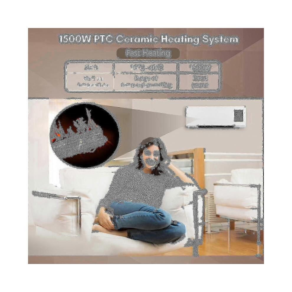 Draagbare Verwarming en Airconditioner Combinatie Wandmontage Bureau 2-in-1 Elektrische Verwarming Airconditioner voor Huishouden Slaapkamer Verwarming en Koeling met Timer
