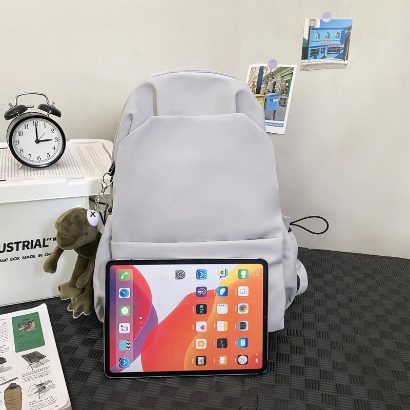 

Школьный рюкзак новый колледж стиль школьный рюкзак однотонный большая вместимость рюкзак женский студент колледжа простой рюкзак женский серый