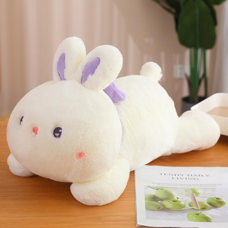 Super Cute Holding Fruit Rabbit Plush Doll Sitting Bunny Rag Doll Throw Pillow Girl Holding Sleeping Doll