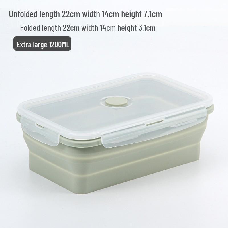 Collapsible Silicone Lunch Box Set: Microwave Steaming, Fresh-Keeping, 4-Piece Bento for Office & Picnic