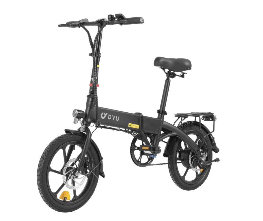 Eleclife Uk Black Dyu A1f Pro Adult Folding Ebike, 250W 36V 7.5Ah 16 Inch 25Km/H For Commute