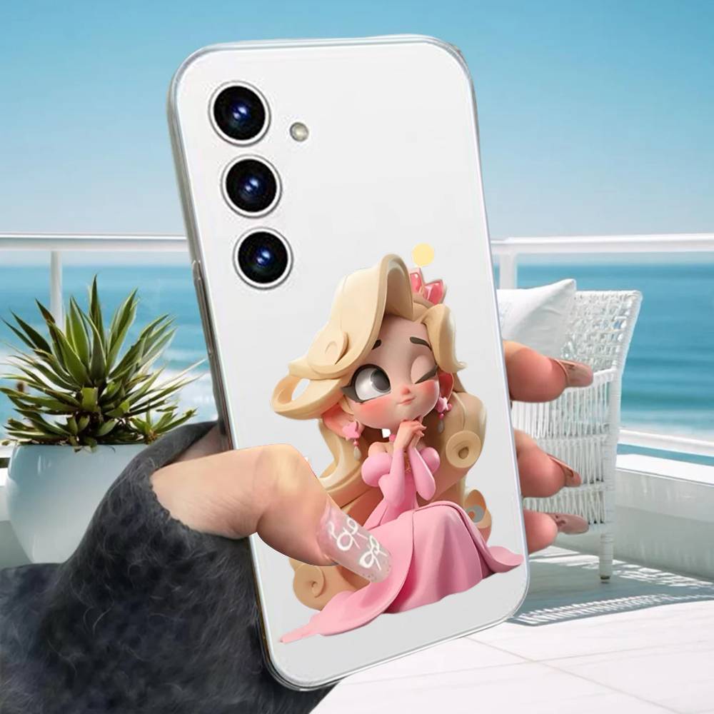 Cute Princess Phone Case For Samsung Galaxy S21 S22 S23 S24 S25ULTRA FE Ultra Plus5G A52S Transparent Cover