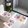Saja Boys6 Bathroom 3Piece Flannel Mat Set Bath Mat Set Toilet Coverushaped Foot Pad Gift Bathroom Decor