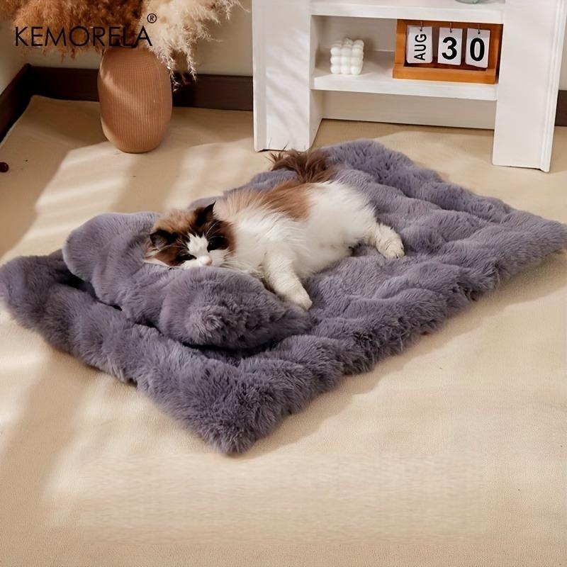Luxury Plush Pet Bed with Pillows -Super Soft Warm Comfortable Bed for Small & Medium Dogs Multi-Color Options Rectangular Shape