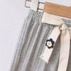 Girls' Wide Leg Pants Summer Style Loose Casual Baby Mosquito Proof Pants Gray Cropped Pants