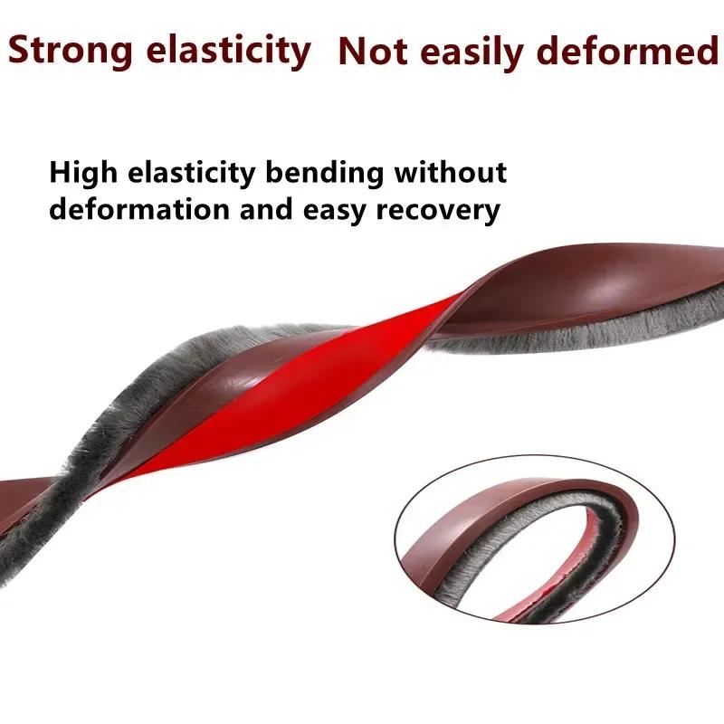 1M Silicone Door Bottom Seal Strip With Brush Weatherstrip Under Door Draft Stopper Anti-Cold Soundproof Windproof Gap Blocker