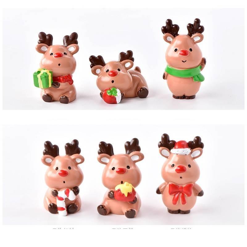 Charming Resin Christmas Reindeer Gift Box Diy Mini Landscape Decoration