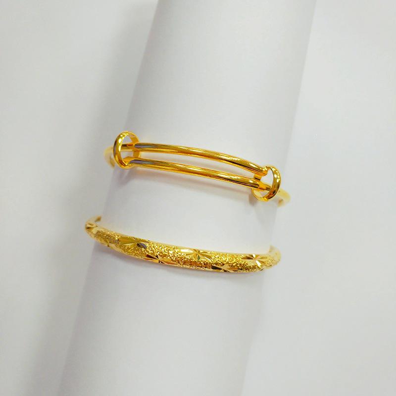 Gold Sand Adjustable Baby Bracelet - Smooth Ring Design for Children