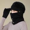 Hat for Women  Winter One Piece Hood Middle Aged and Elderly Mothers  Plus Fluffy Hat  Grandma Warm Windproof Scarf  Can Hang Mask Hat