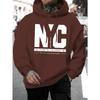 Spring/Summer Men'S New Personalized New York Letter Print Casual Sweatshirt Fashion Drawstring Hoodie