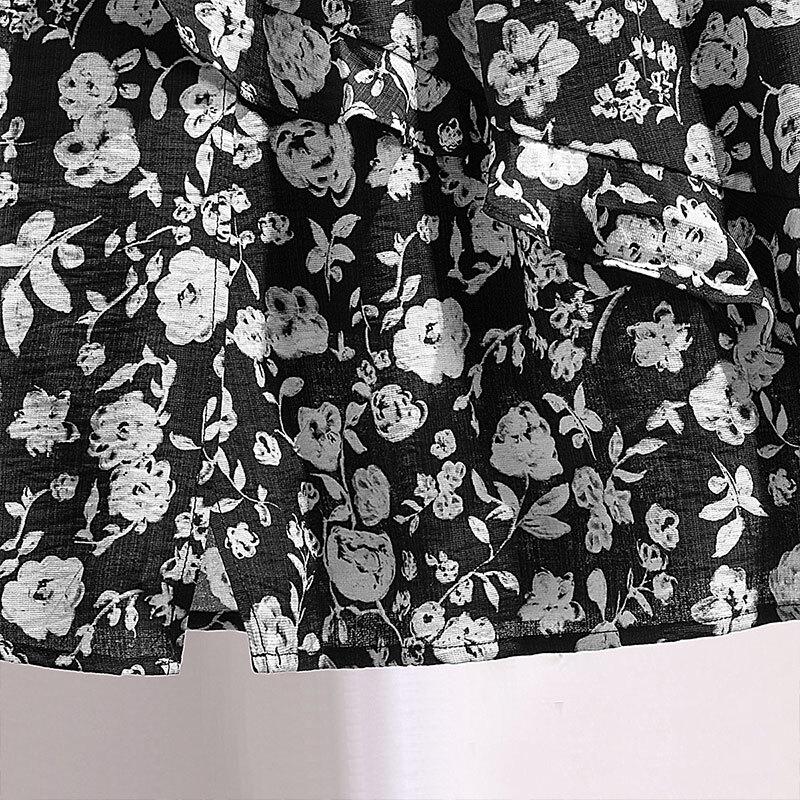 Saia Midi Floral Feminina com Cintura Elástica