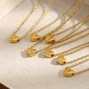 MamacitaSlay 316L Stainless Steel MINI Heart Letter Pendant Necklace 18K Gold Plated Waterproof Jewelry Women's Elegant Necklace