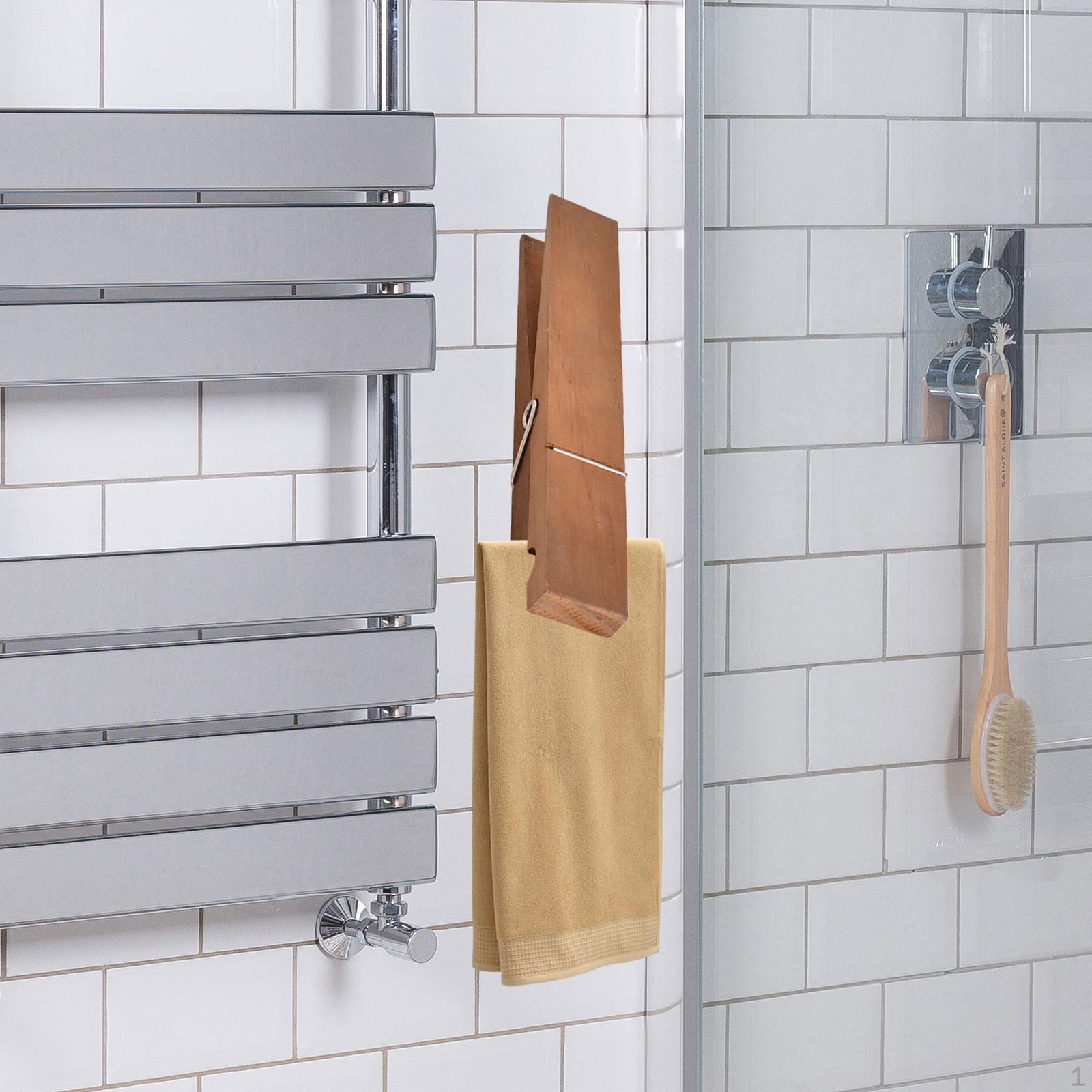 

Деревянный зажим для полотенец, держатель для ванной комнаты, многофункциональная прочная вешалка для одежды, большая настенная вешалка A