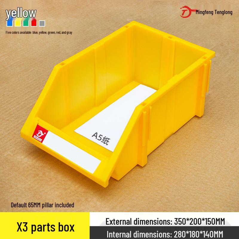 Angled Entry Heavy-Duty Plastic Storage and Organizer Box for Components and Hardware