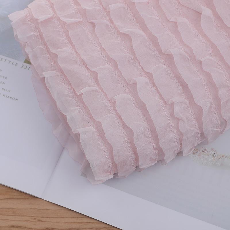 

1/3/5 Ярдов Ткань Сетчатое Кружево с 3D Вышивкой и Рюшами для Ручной Работы DIY Повязка на Голову Платье Маска для Глаз Аксессуары для Одежды 1Yard