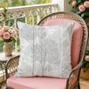 Gray Low White Flower Cushion Cover Soft Plush Throw Pillow Cover DoubleSided Decorative Cushion Case Sofa Bedroom Home Decor