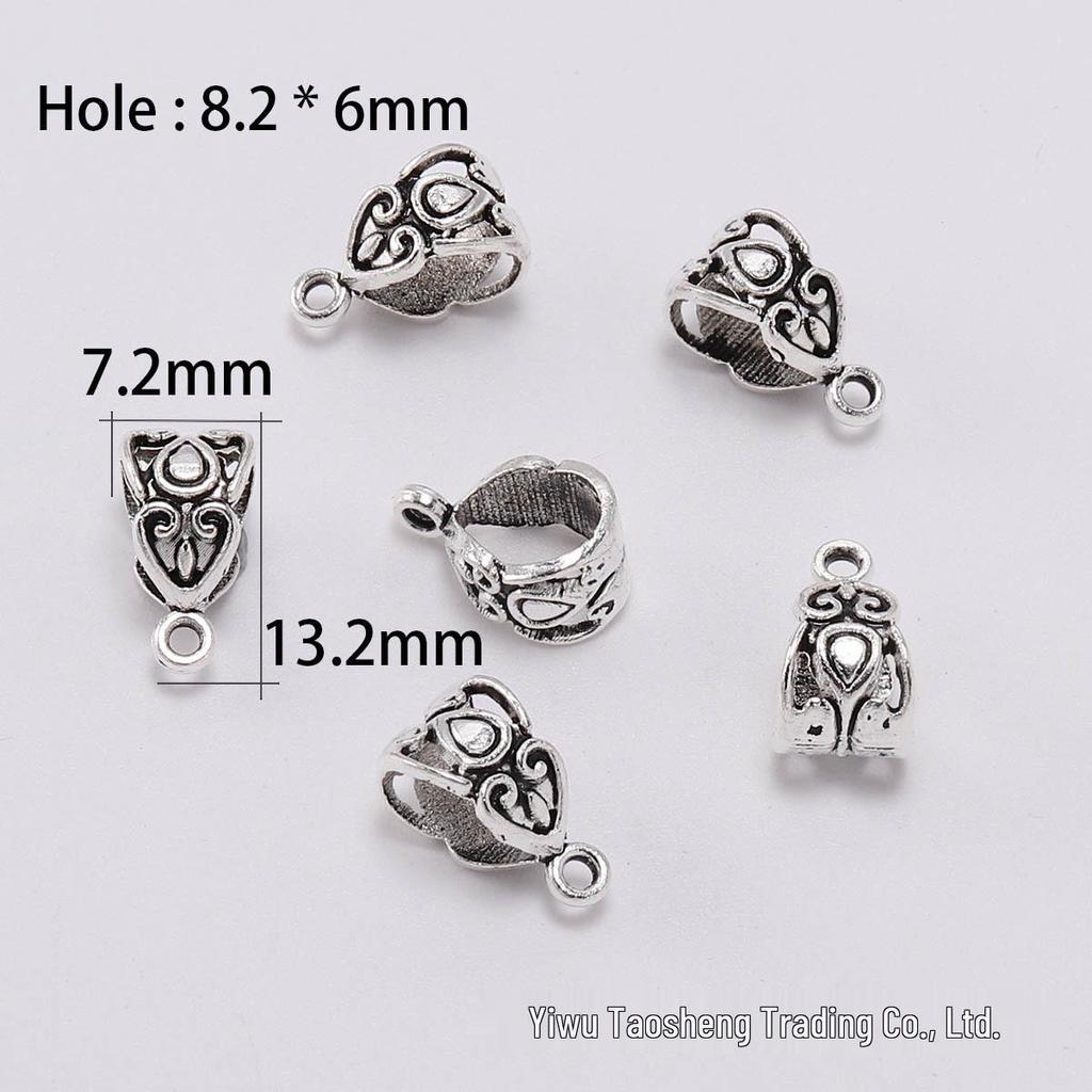 DIY Jewelry Accessories: Large Hole Antique Silver Spacer Beads for Pandora Bracelets and Three-Way Necklaces - Set of 20.