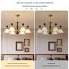 Mid-Century Cream Flower Chandelier with Solid Wood and French Retro Design