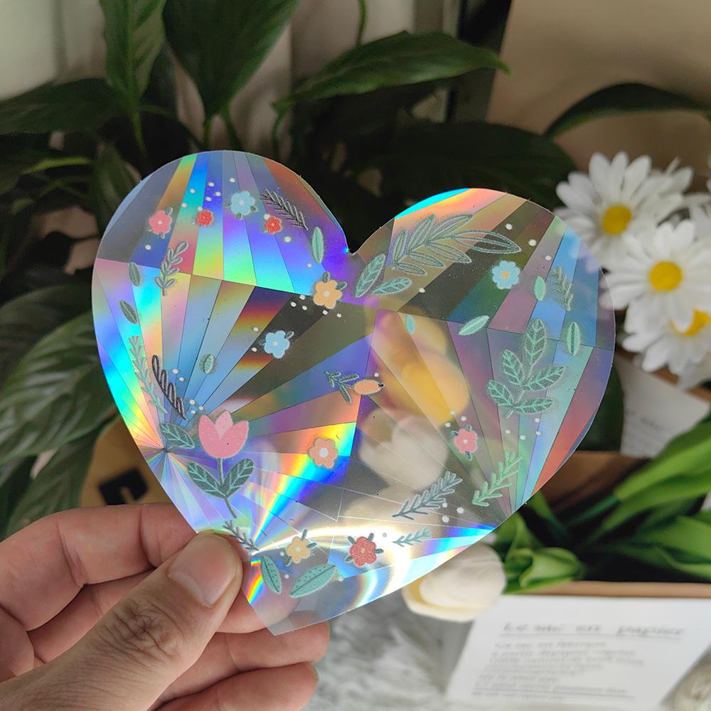SC045-068 Window Decals for Bird Strikes Prismatic Sun Catcher PVC Rainbow Glass Stickers to Save Birds from Glass Collisions