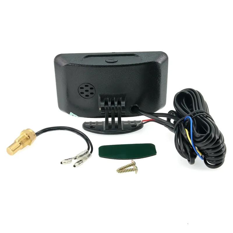 Auto LCD Water Temperature with 10mm Temp Sensor Voltmeter Gauges 26mm-40mm Joint Pipe Adapter For 12V/24V Car