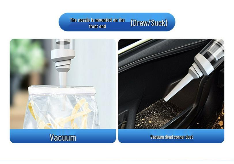 Handheld Cordless Car Vacuum: Dual Suction & Blow, Portable Pet Hair Remover