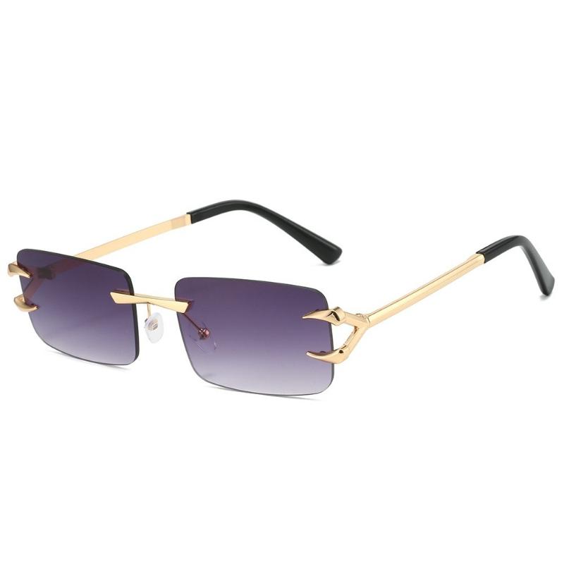New Frameless Sunglasses Fashion Square Ocean Colored UV Protection Trendy Lightweight for Men Women
