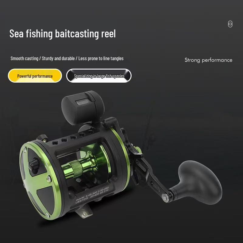 

Right-Hand Magnetic Control Fishing Reel with Deep Spool, Stainless Steel Bearing, Drum Wheel Brake for Big Game