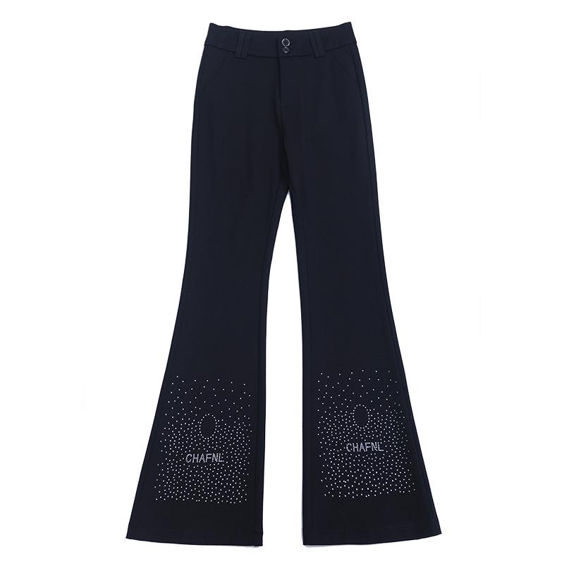 Women's High Waist Slim Fit Black Flared Pants - Spring/Summer 2023 Collection