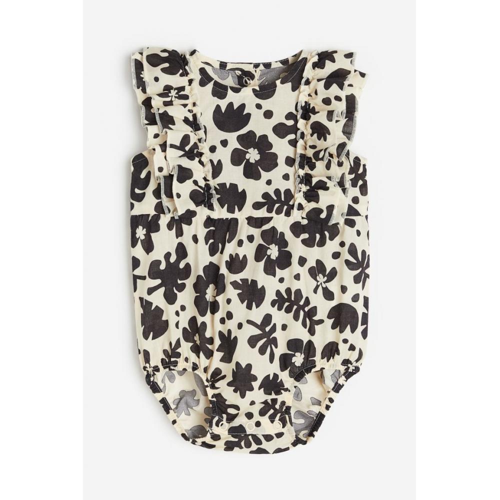 

Комбинезон HM с воланами, темно-серый, с цветочным принтом