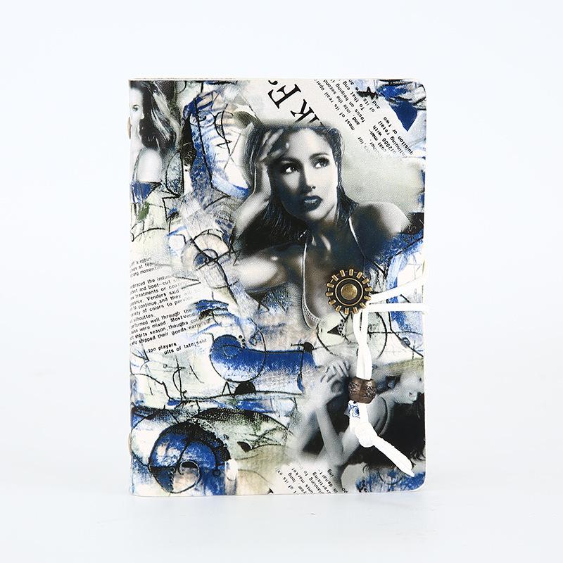 Custom Logo Leather Strap Notebook - Retro Travel Journal & Office Pocket Notebook